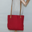 HERMES Amedaba Cabas Do Shoulder Bag Canvas Red Auth bs26182-19