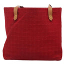 HERMES Amedaba Cabas Do Shoulder Bag Canvas Red Auth bs26182-3