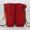 HERMES Amedaba Cabas Do Shoulder Bag Canvas Red Auth bs26182-4