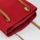 HERMES Amedaba Cabas Do Shoulder Bag Canvas Red Auth bs26182-6