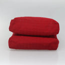 HERMES Amedaba Cabas Do Shoulder Bag Canvas Red Auth bs26182-9