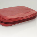 Burberrys Clutch Bag Leather Red Gold Auth bs26184-5