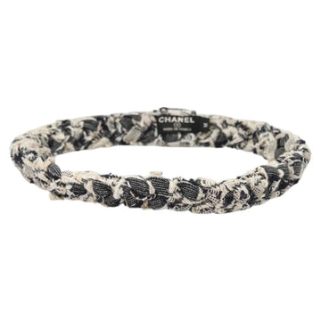 CHANEL Hair Band Tweed White Navy CC Auth bs26189 - 0