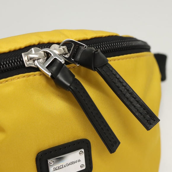 DOLCE&GABBANA Waist bag Nylon Silver Yellow Auth bs26192