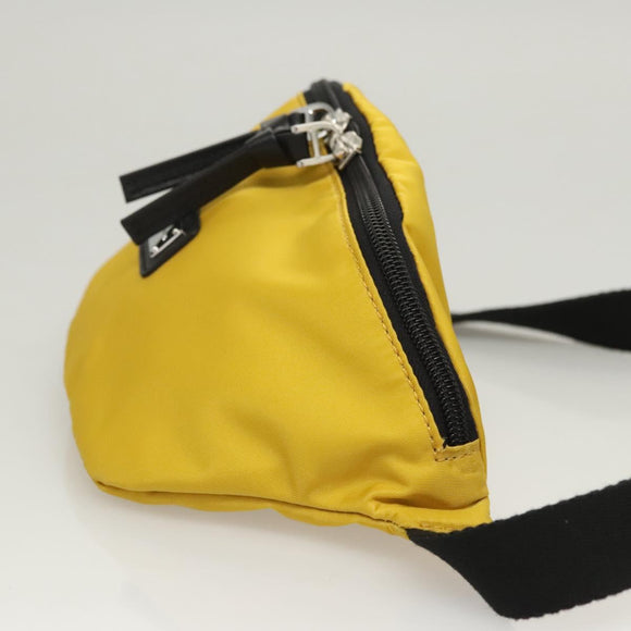 DOLCE&GABBANA Waist bag Nylon Silver Yellow Auth bs26192