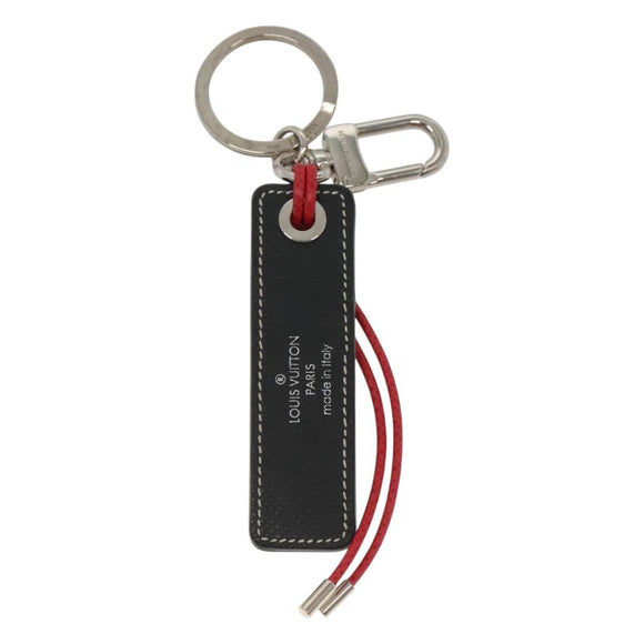 LOUIS VUITTON Taiga Porte Cles Tab LV Alps Bedel Zwart M63771 LV Auth bs26195