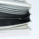 BALENCIAGA Wallet Leather 3Set Black Silver blue Auth bs26196-10