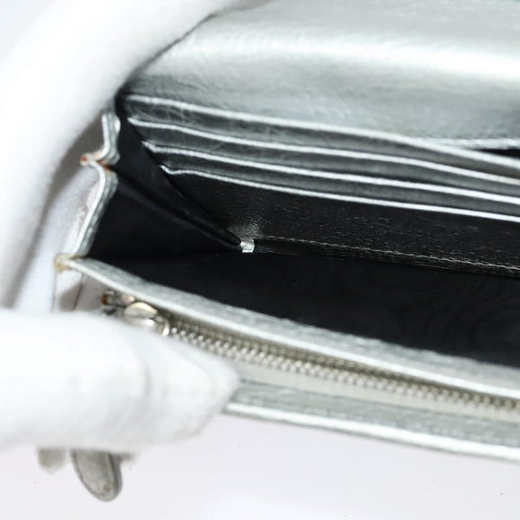 BALENCIAGA Wallet Leather 3Set Black Silver blue Auth bs26196