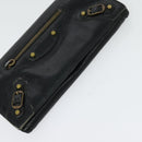 BALENCIAGA Wallet Leather 3Set Black Silver blue Auth bs26196-16