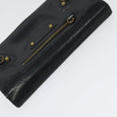 BALENCIAGA Wallet Leather 3Set Black Silver blue Auth bs26196-18