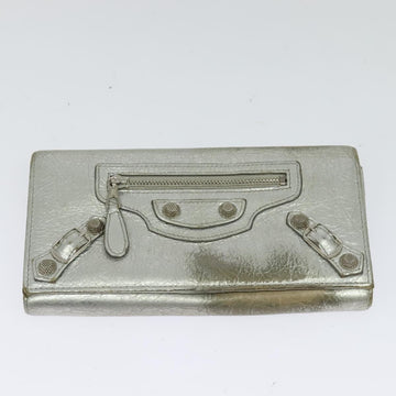 BALENCIAGA Wallet Leather 3Set Black Silver blue Auth bs26196 - 0