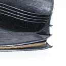 BALENCIAGA Wallet Leather 3Set Black Silver blue Auth bs26196-21