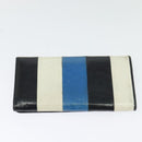 BALENCIAGA Wallet Leather 3Set Black Silver blue Auth bs26196-26