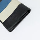 BALENCIAGA Wallet Leather 3Set Black Silver blue Auth bs26196-29