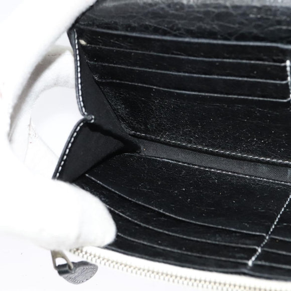 BALENCIAGA Wallet Leather 3Set Black Silver blue Auth bs26196