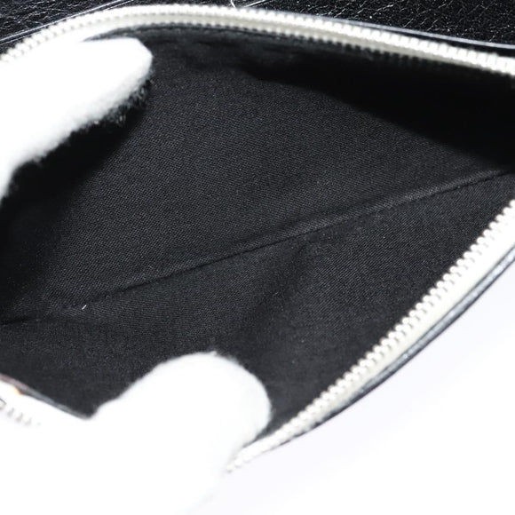 BALENCIAGA Wallet Leather 3Set Black Silver blue Auth bs26196