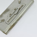 BALENCIAGA Wallet Leather 3Set Black Silver blue Auth bs26196-7