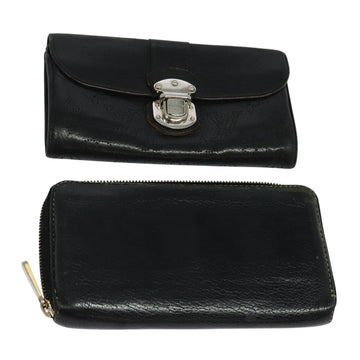 LOUIS VUITTON Suhari Wallet Leather 2Set Black LV Auth bs26197