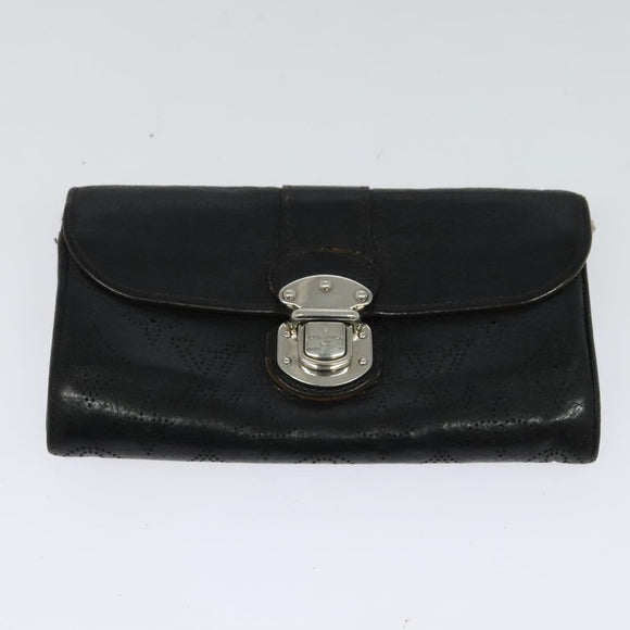 LOUIS VUITTON Suhari Wallet Leather 2Set Black LV Auth bs26197