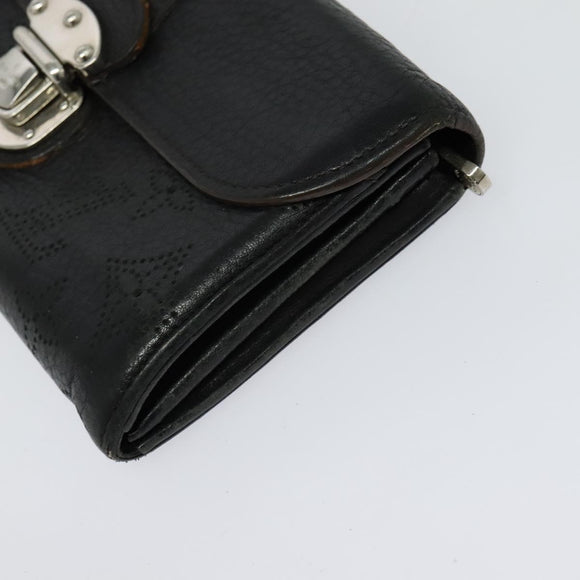 LOUIS VUITTON Suhari Wallet Leather 2Set Black LV Auth bs26197