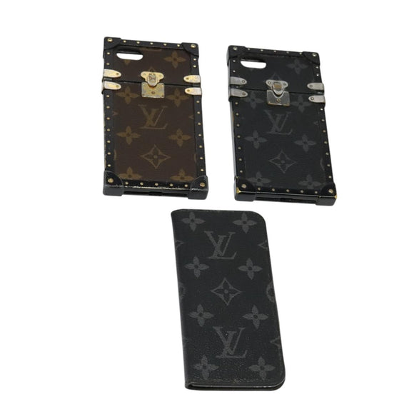 LOUIS VUITTON Monogram iPhone Case 3 Set LV Auth bs26198