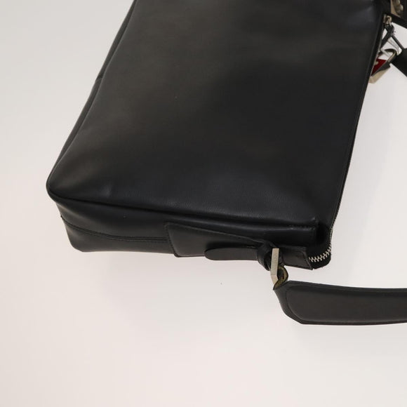 BALLY Shoulder Bag Leather Canvas 3Set Beige Black Auth bs26202