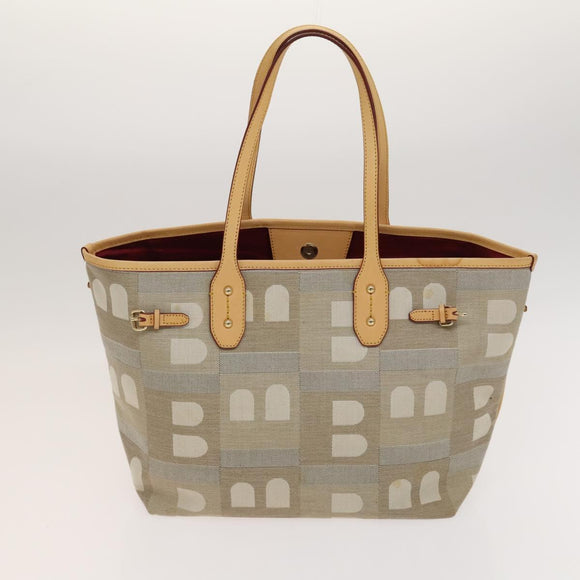 BALLY Shoulder Bag Leather Canvas 3Set Beige Black Auth bs26202