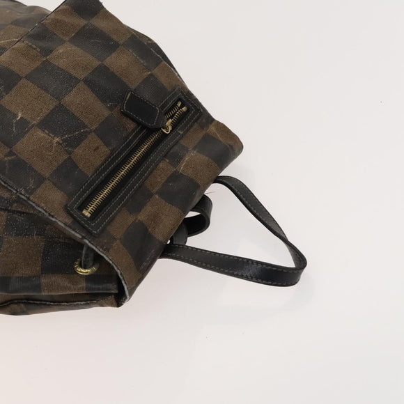 FENDI Pecan Bag PVC 3Set Brown Black Auth bs26207