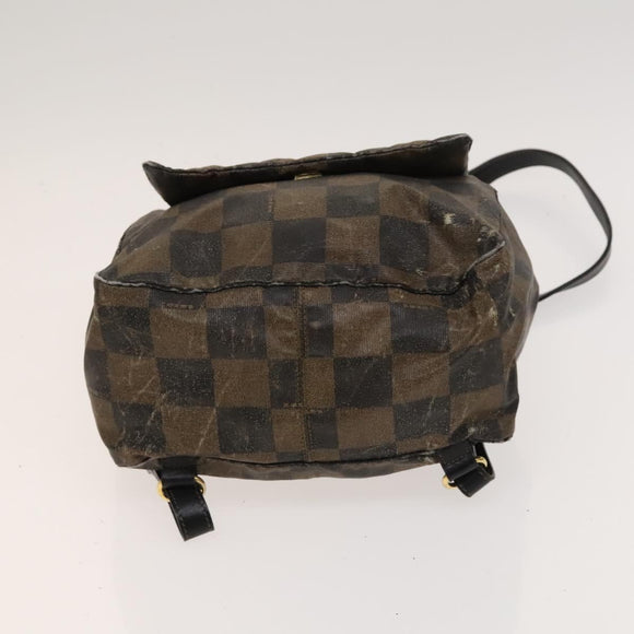 FENDI Pecan Bag PVC 3Set Brown Black Auth bs26207