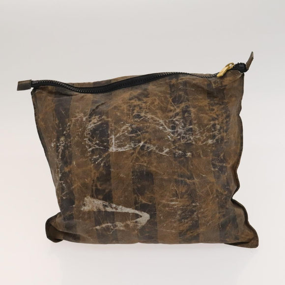 FENDI Pecan Bag PVC 3Set Brown Black Auth bs26207