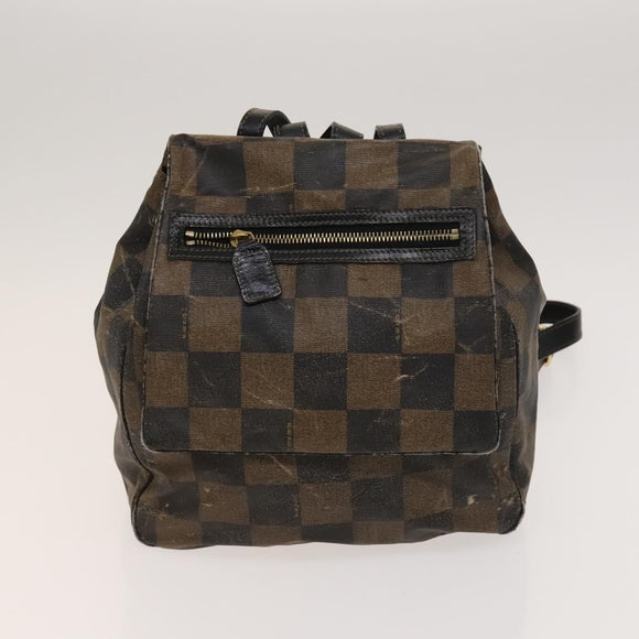 FENDI Pecan Bag PVC 3Set Brown Black Auth bs26207