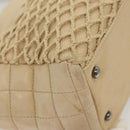 CHANEL Choco Bar Chain Hand Bag Canvas Beige CC Auth bs26212-15