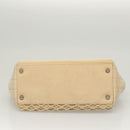 CHANEL Choco Bar Chain Hand Bag Canvas Beige CC Auth bs26212-5