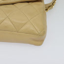 CHANEL Matelasse Chain Waist bag Lamb Skin Beige Gold CC Auth bs26213-15