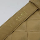 CHANEL Matelasse Chain Waist bag Lamb Skin Beige Gold CC Auth bs26213-10