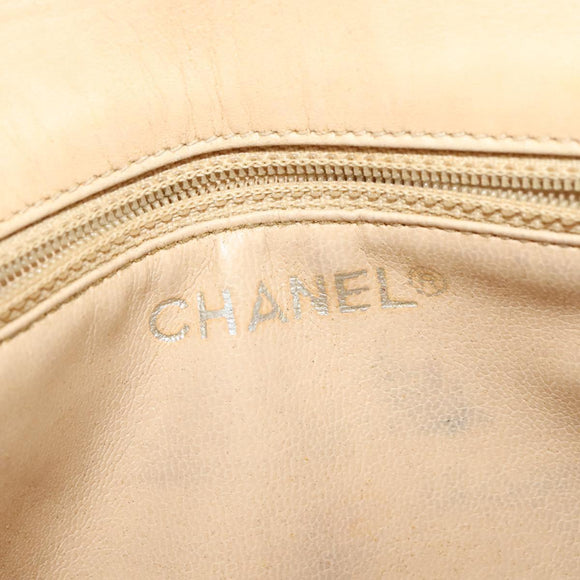 CHANEL Matelasse Chain Waist bag Lamb Skin Beige Gold CC Auth bs26213