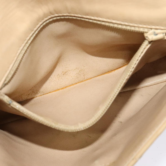 CHANEL Matelasse Chain Waist bag Lamb Skin Beige Gold CC Auth bs26213