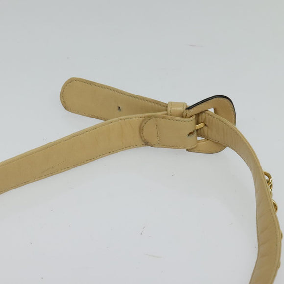 CHANEL Matelasse Chain Waist bag Lamb Skin Beige Gold CC Auth bs26213