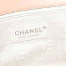 CHANEL Choco Bar Chain Shoulder Bag Patent leather Beige Silver CC Auth bs26215-18