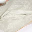 CHANEL Choco Bar Chain Shoulder Bag Patent leather Beige Silver CC Auth bs26215-10