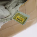 CHANEL Choco Bar Chain Shoulder Bag Patent leather Beige Silver CC Auth bs26215-11