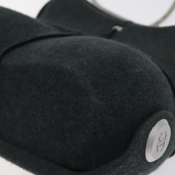 CHANEL Hip Shoulder Bag Cotton Gray CC Auth bs26216