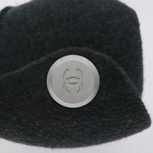 CHANEL Hip Shoulder Bag Cotton Gray CC Auth bs26216