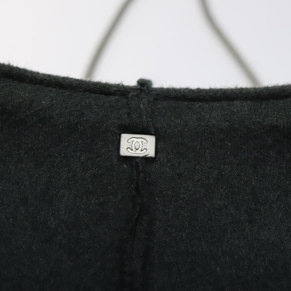 CHANEL Hip Shoulder Bag Cotton Gray CC Auth bs26216