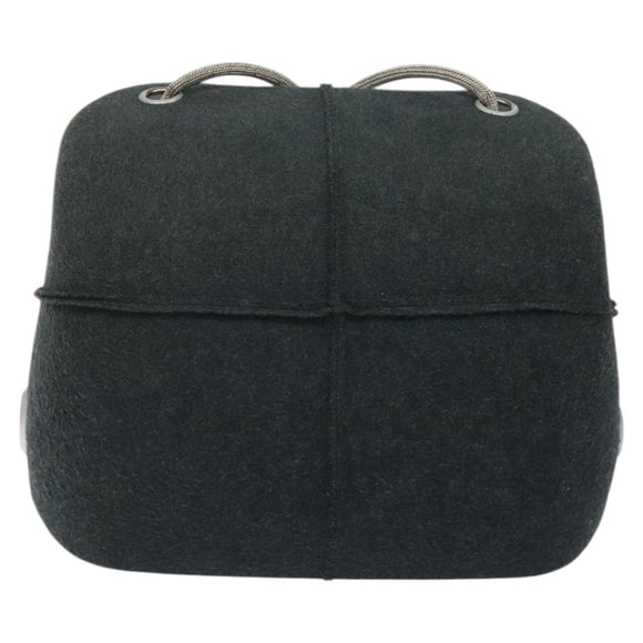 CHANEL Hip Shoulder Bag Cotton Gray CC Auth bs26216