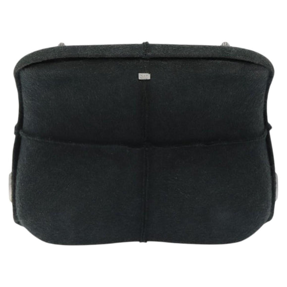 CHANEL Hip Shoulder Bag Cotton Gray CC Auth bs26216