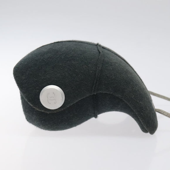 CHANEL Hip Shoulder Bag Cotton Gray CC Auth bs26216