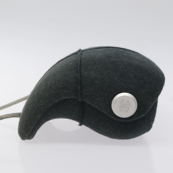 CHANEL Hip Shoulder Bag Cotton Gray CC Auth bs26216