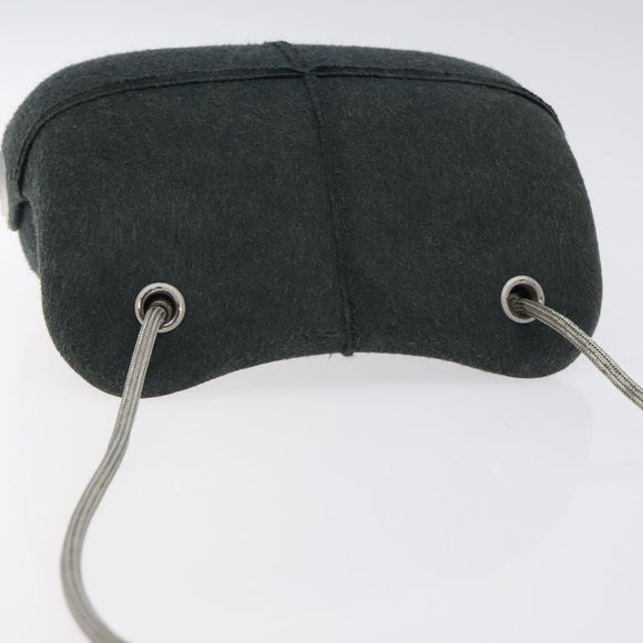 CHANEL Hip Shoulder Bag Cotton Gray CC Auth bs26216