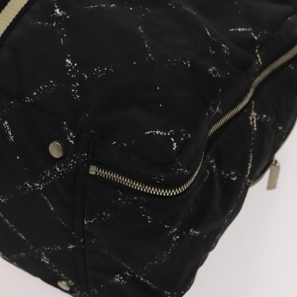 CHANEL Travel line Boston Bag Nylon Black CC Auth bs26217